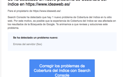 Google Search Console: Se ha detectado un nuevo problema de Cobertura del índice en http/https://www.  ********* .es/