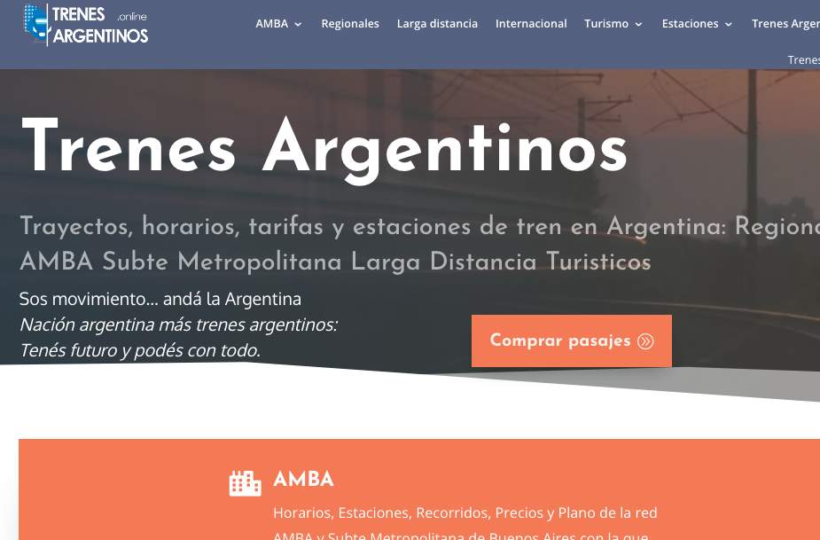 Web para Trenes de Argentina