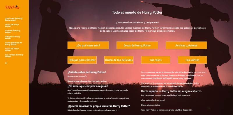 Web para fans de Harry Potter