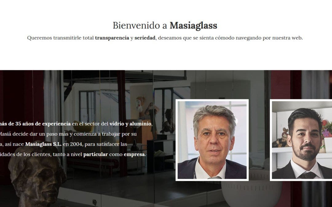 Diseño de pagina web para especialista en Cristal, vidrio y aluminio en Madrid