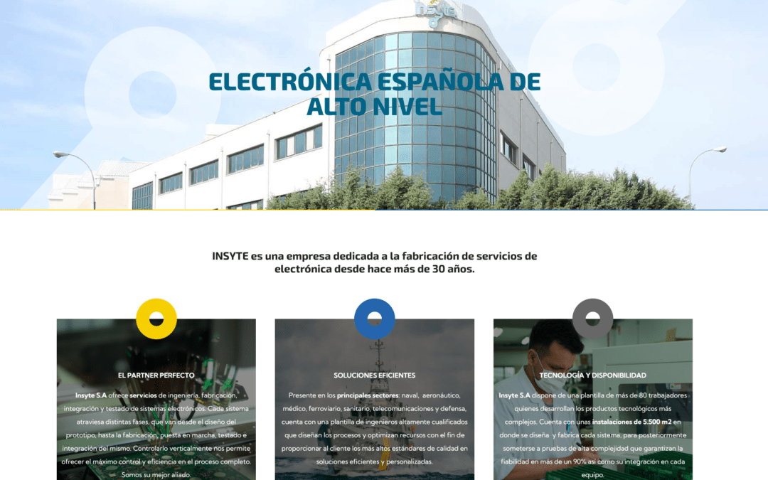 Web para empresa de tecnología e ingeniería electrónica.