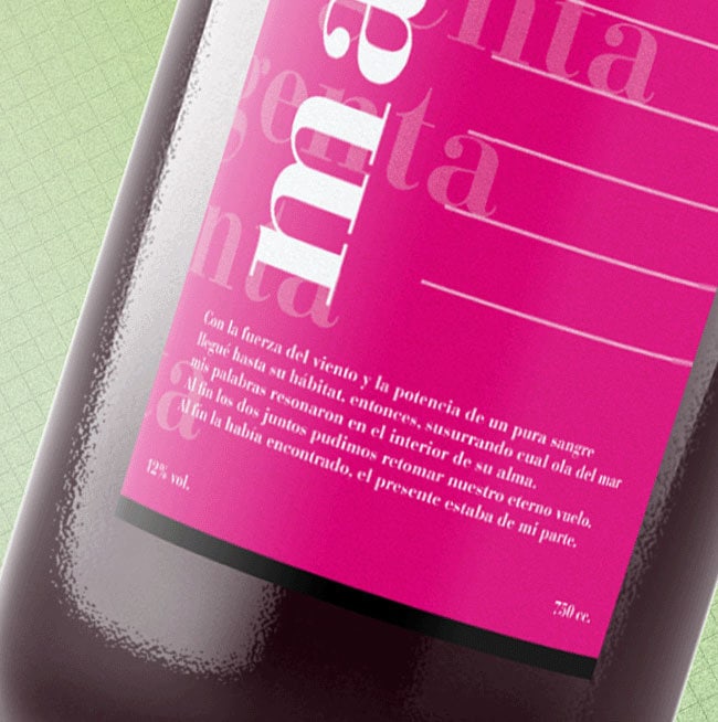 Diseño etiquetas y branding para línea completa de vinos – 1. Magenta
