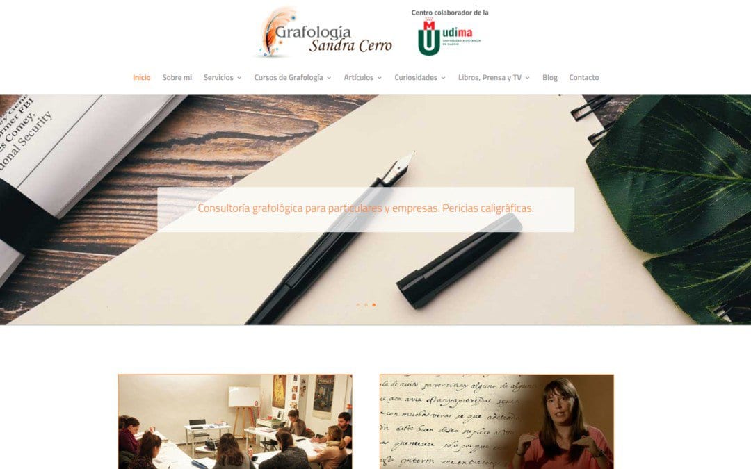 Diseño pagina web para profesional de grafología en Madrid