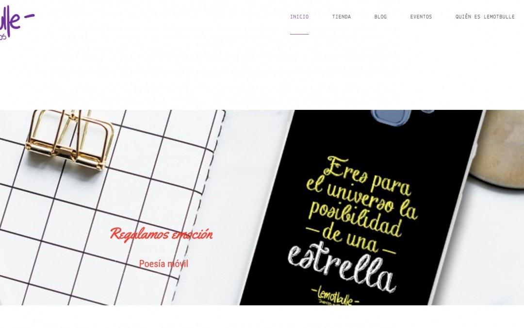 Diseño de página web para tienda online de poesía y eventos