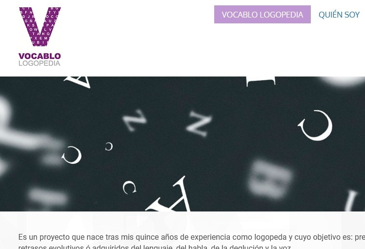 Diseño página web para logopedia comunicacion Vocablo Logopedia