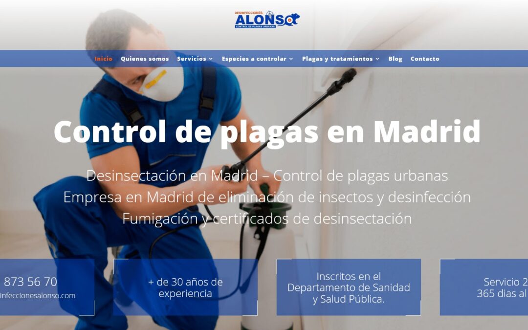 Diseño pagina web para Empresa de prevención, eliminación y limpiezas