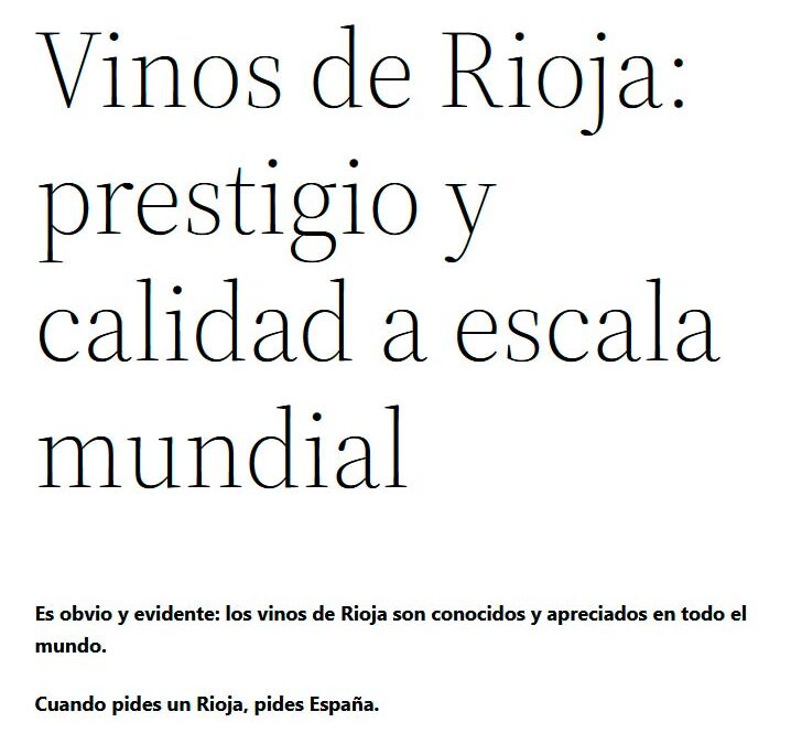 Web para Vinos de Rioja