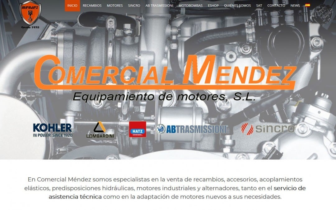 Diseño de página web en Toledo para empresa de recambios y motores