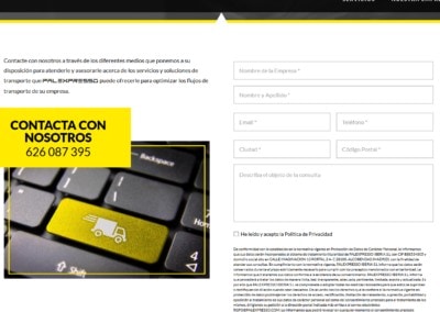 Web Palexpresso Logistica Contacto