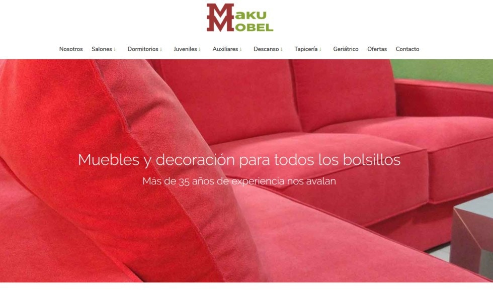 Diseño de pagina web para Tienda de Muebles y Decoración