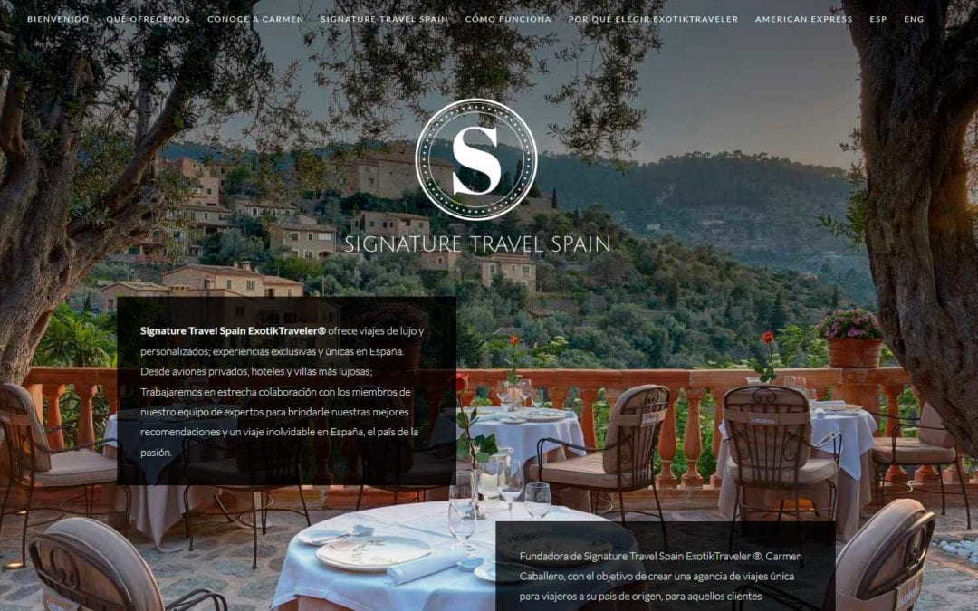 Diseño de pagina web para agencia de viajes de Lujo y alta calidad en España